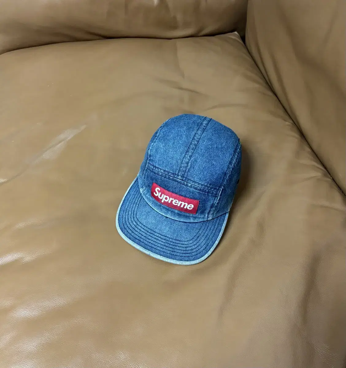 Supreme 슈프림 데님 캠프캡 모자 (Washed Denim)